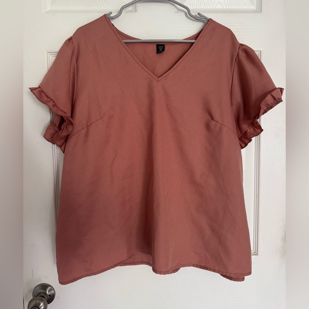 Women's Ruffled Sleeve Top - Pink